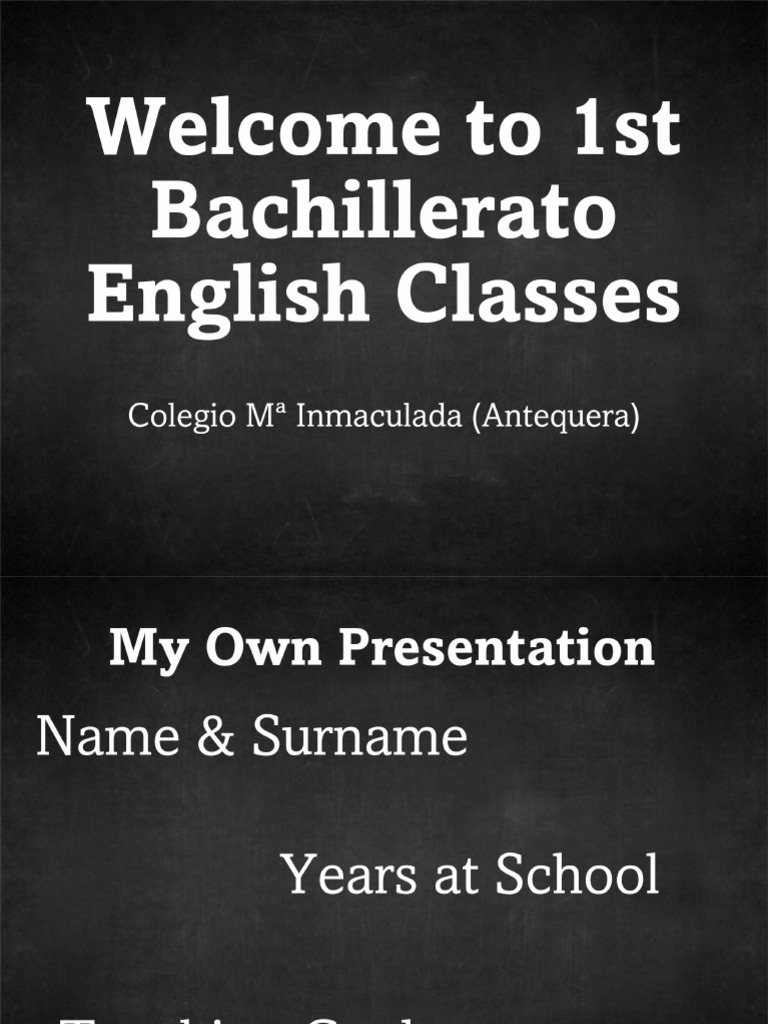 Welcome To Bach English Classes 2024-25 | PDF
