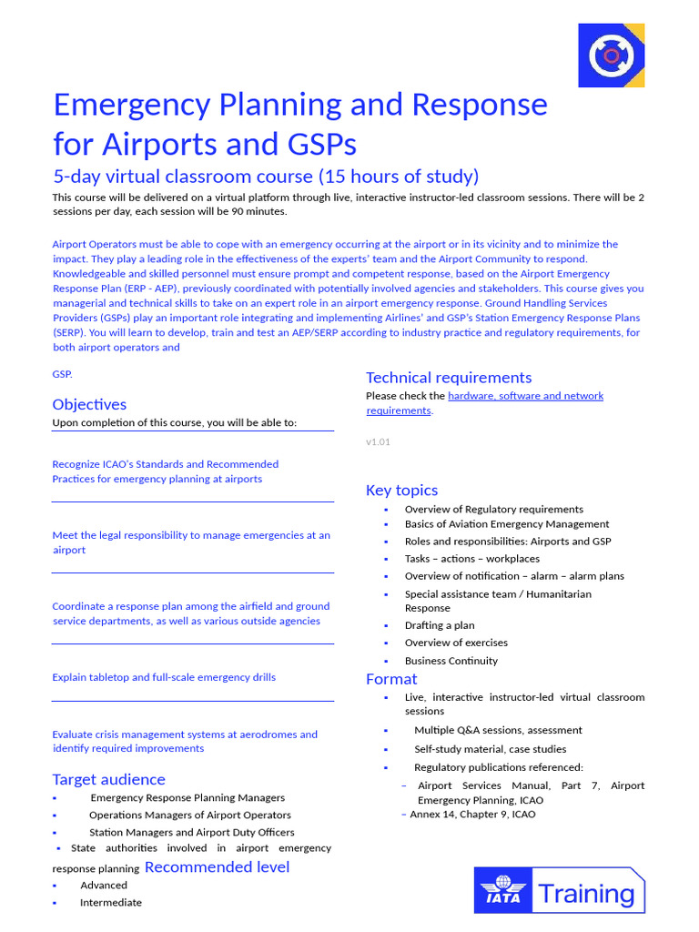 Airport Emergency Response Training Course | PDF | Airport | Emergency ...