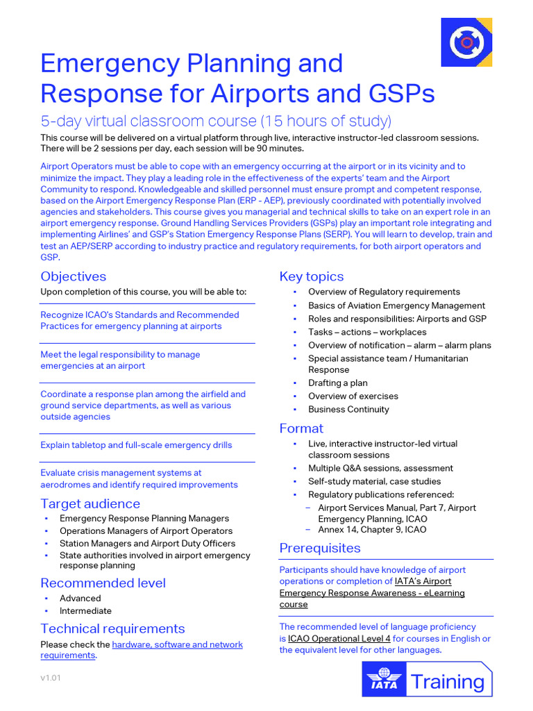 Airport Emergency Response Training Course | PDF | Airport | Emergency ...