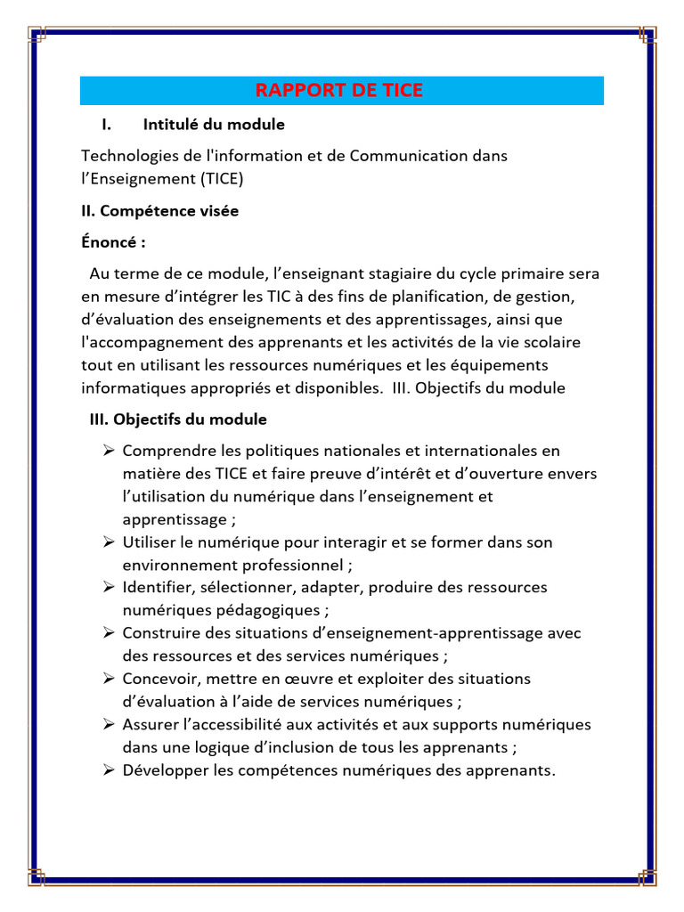 Intégration des TICE dans l'enseignement | PDF