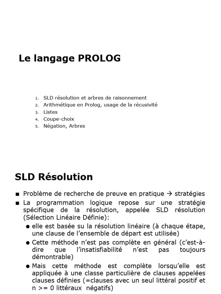Introduction à la Programmation Logique | PDF | Calcul des prédicats ...