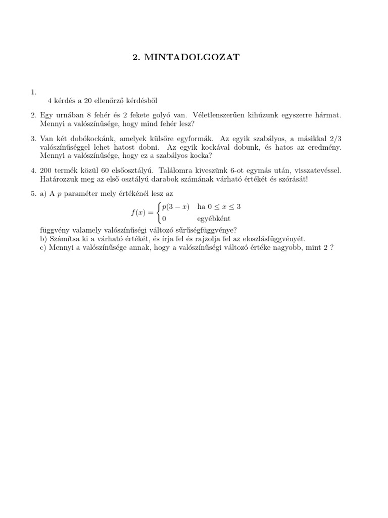 Minta zh2 | PDF