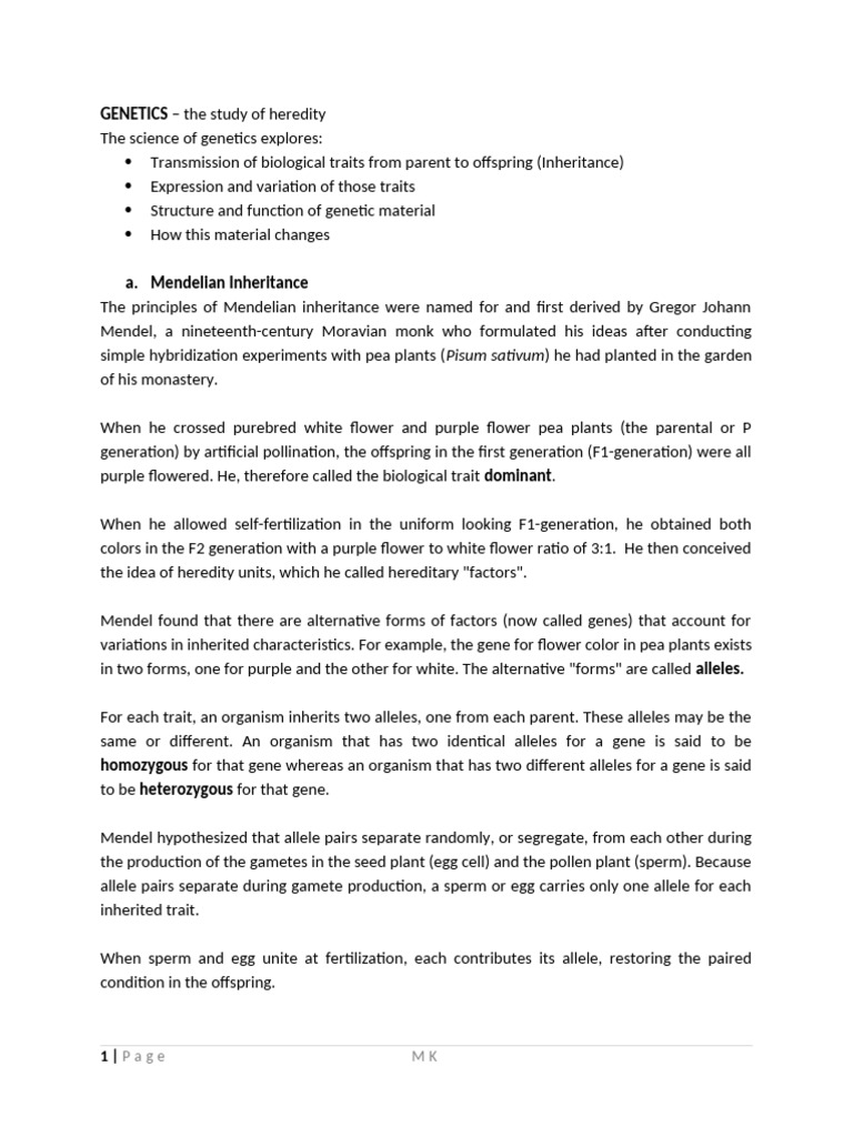 Understanding Genetics and Inheritance | PDF | Dominance (Genetics) | Gene