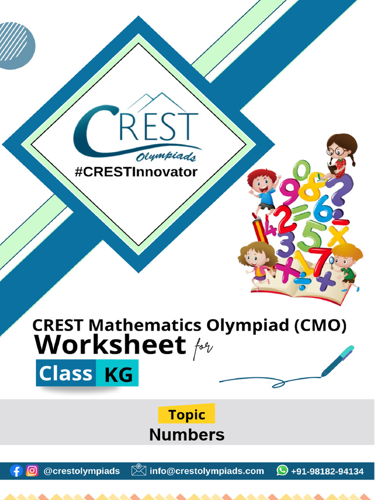 Class KG Numbers Worksheet | PDF