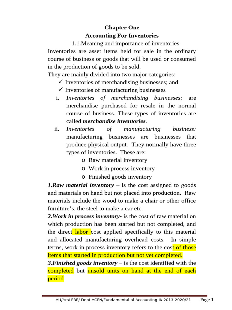 Understanding Merchandise Inventories | PDF | Inventory | Cost Of Goods ...