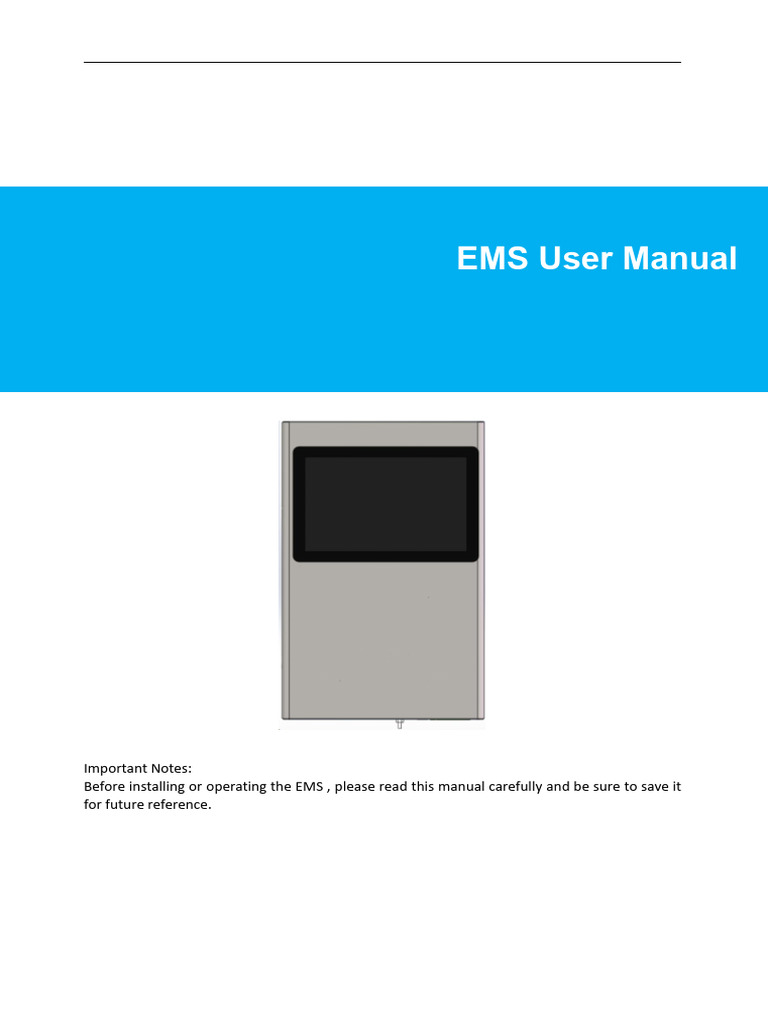 EMS User Manual for Installation & Operation | PDF | Photovoltaics ...