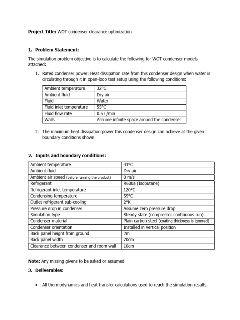 WOT Condenser Clearance Optimization | PDF