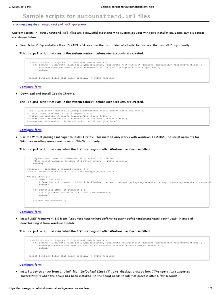 Sample Autounattend.xml Scripts | PDF | Windows Registry | Operating ...