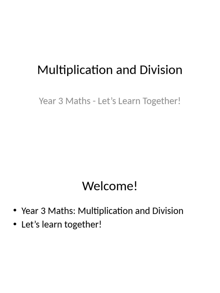 Year 3 Maths: Multiplication & Division Guide | PDF
