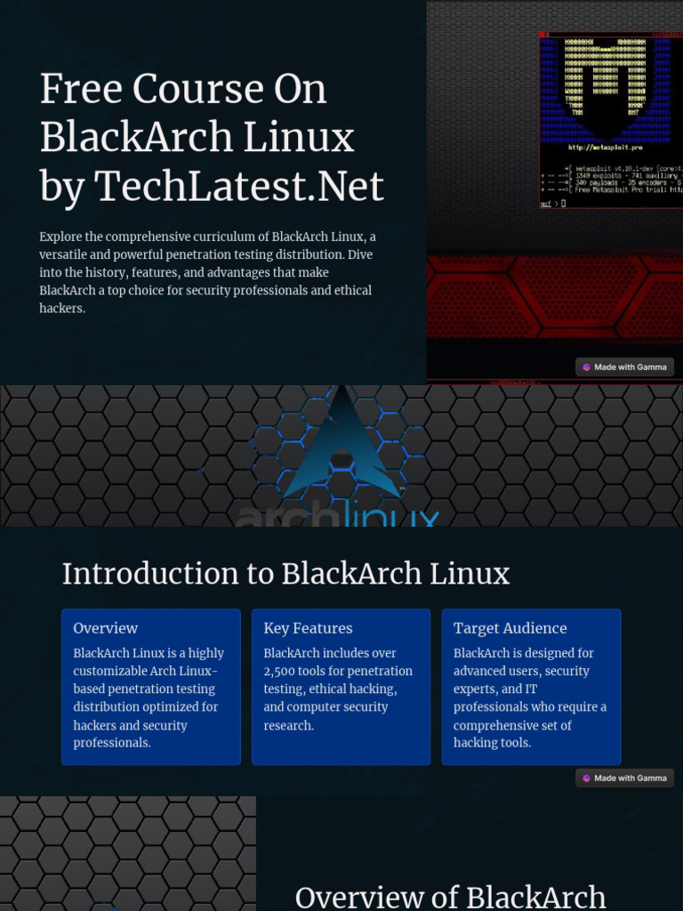 BlackArch Linux Overview and Features | PDF | Computer Security | Security