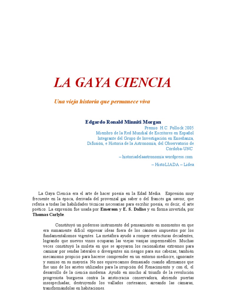 0 La Gaya Ciencia PDF Science