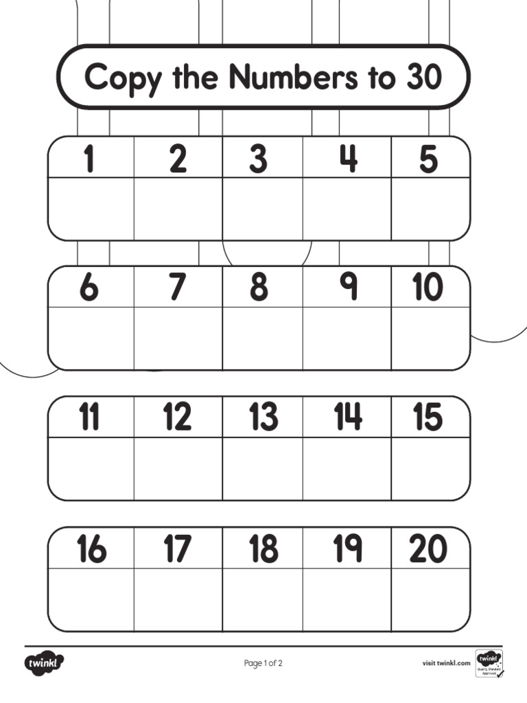 Copy The Numbers 1 30 Activity Us M 1690134508 1 Ver 3 | PDF