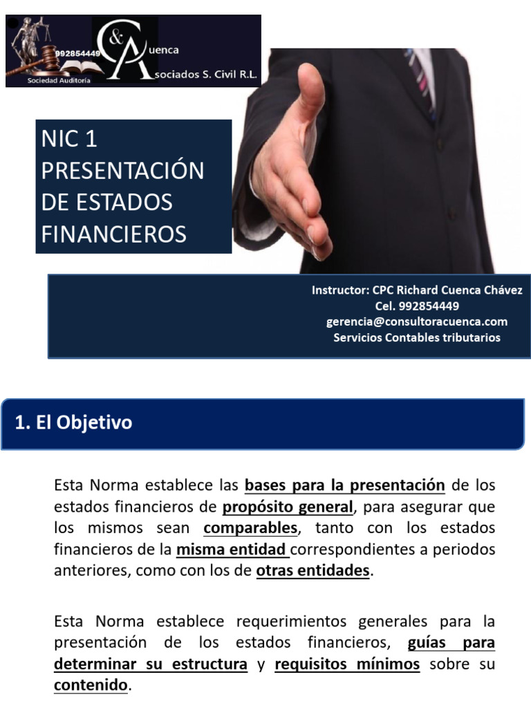 Presentación de Estados Financieros NIC 1 | PDF | normas ...