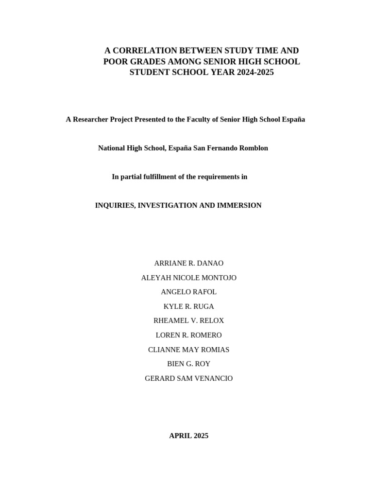 Study Time Impact on High School Grades | PDF