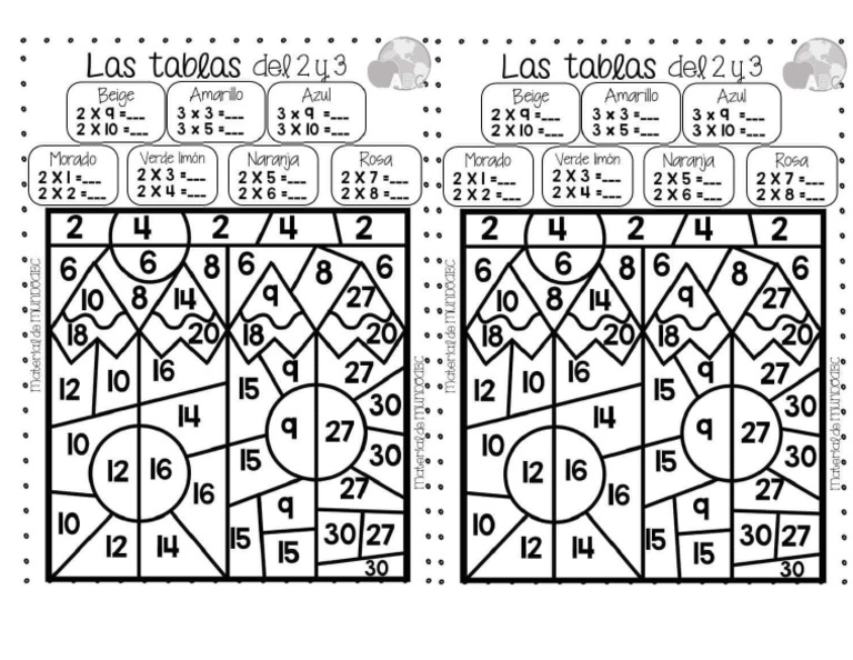 Tablas Del 2y 3 | PDF