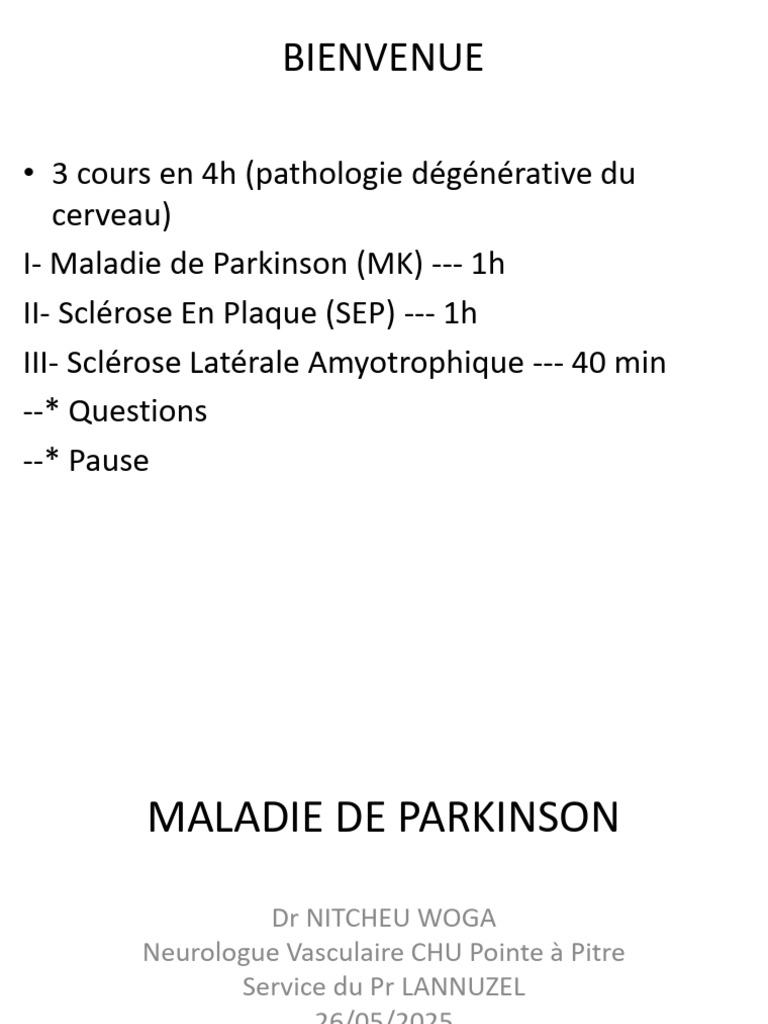 Maladie de Parkinson : État et Traitements | PDF | Maladie de Parkinson ...