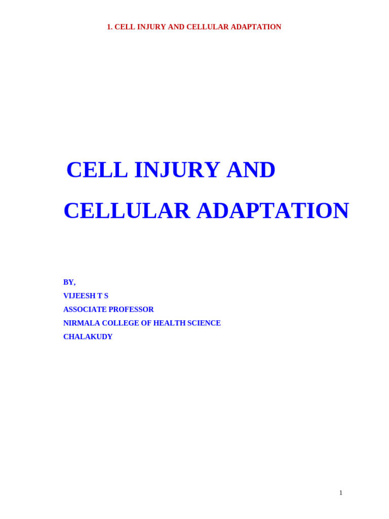 Cell Injury and Cellular Adaptation B.pharm Notes | PDF | Lipoprotein ...