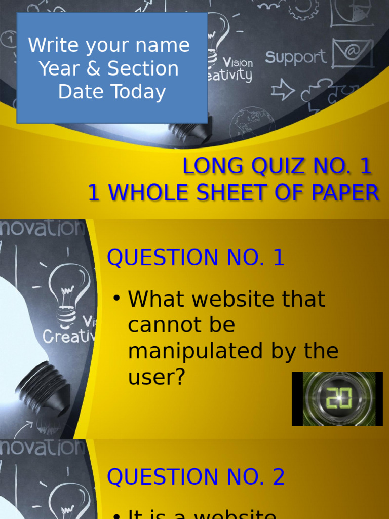 Long Quiz on Web and ICT Concepts | PDF