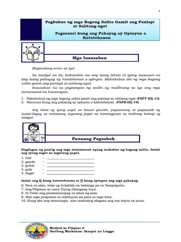 Filipino 6 Q3 Week 4 | PDF