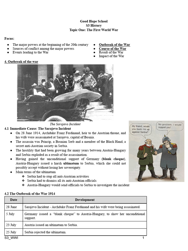 Causes and Events of WWI Explained | PDF | Allies Of World War I ...
