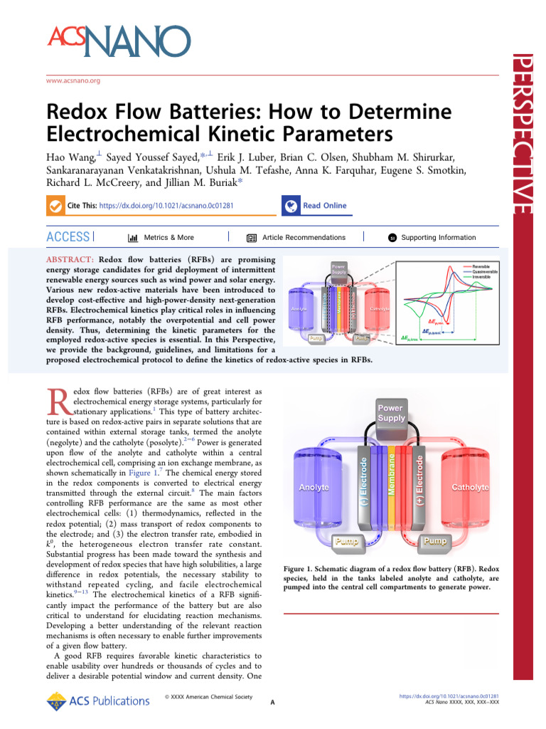 Redox Flow Battery Kinetics Explained | PDF | Redox | Electrochemistry