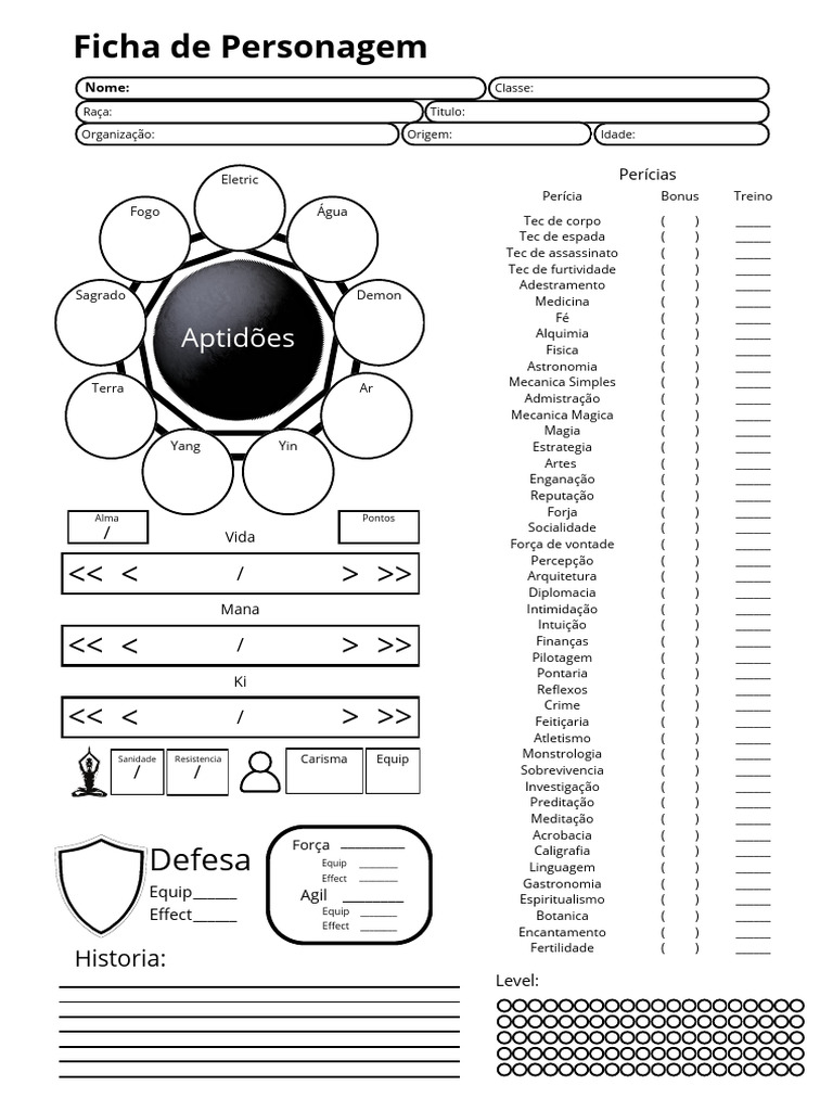 Ficha de Personagem para RPG | PDF