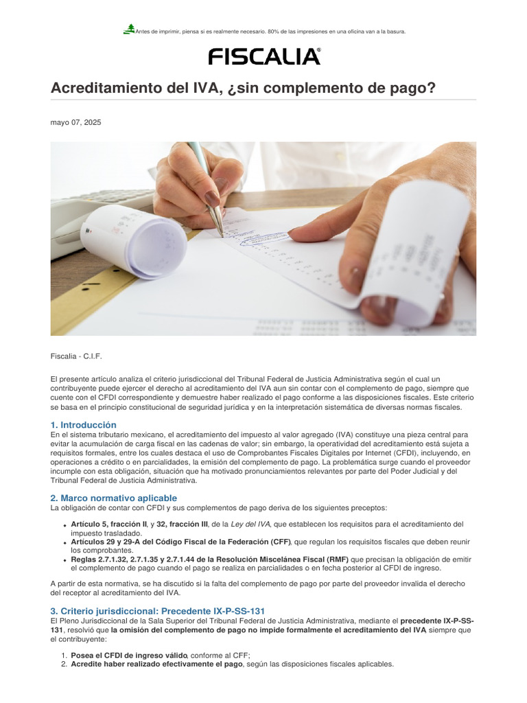 Acreditamiento del IVA sin complemento | PDF | Caso de ley | Justicia