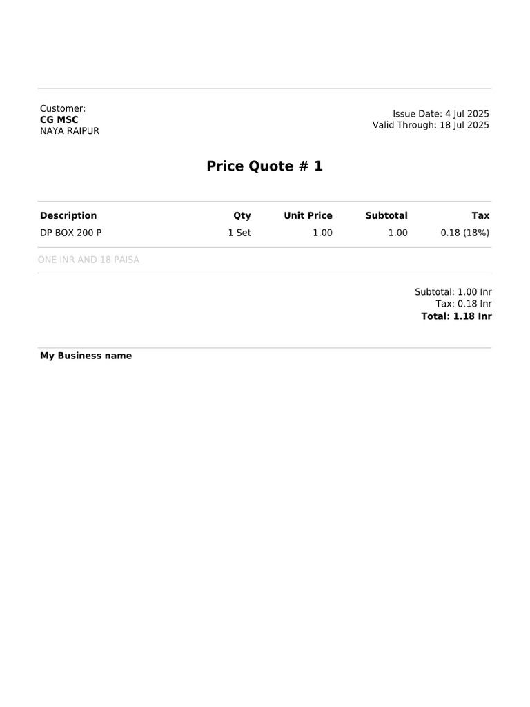 Price Quote 1 | PDF