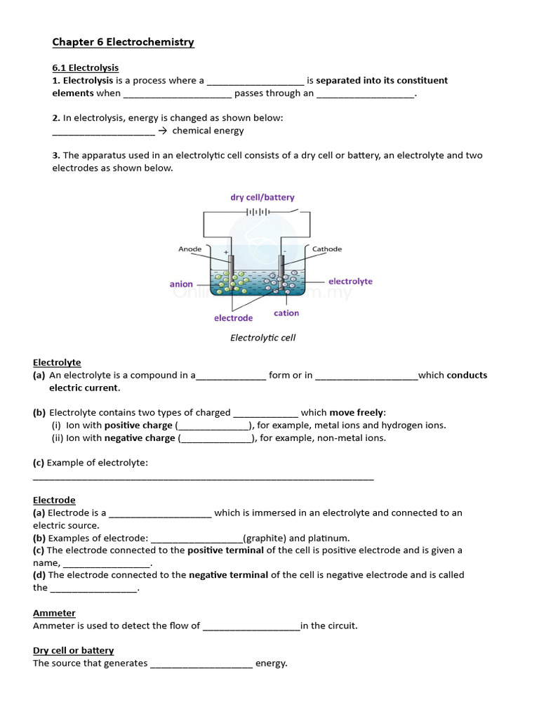 Chapter 6 Electrochemistry | PDF | Electrochemistry | Anode