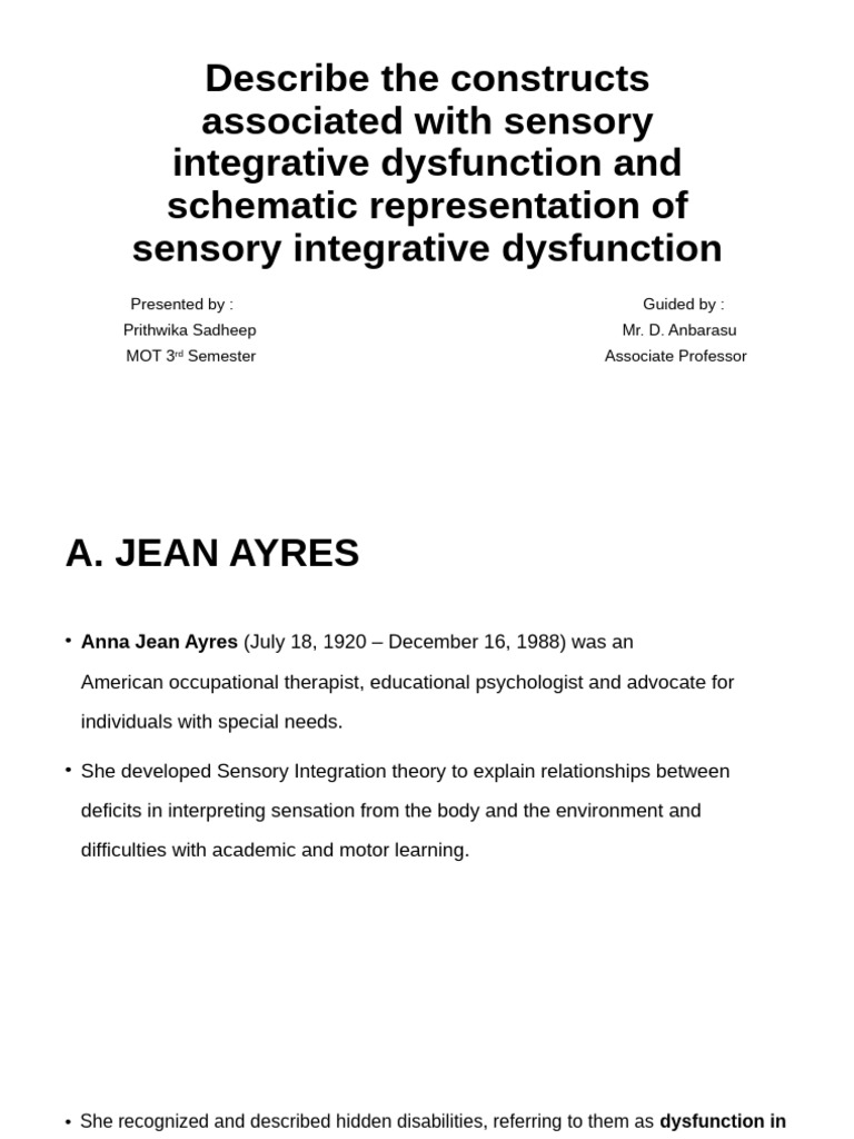 Sensory Integration and Dysfunction Overview | PDF | Sensory Processing ...