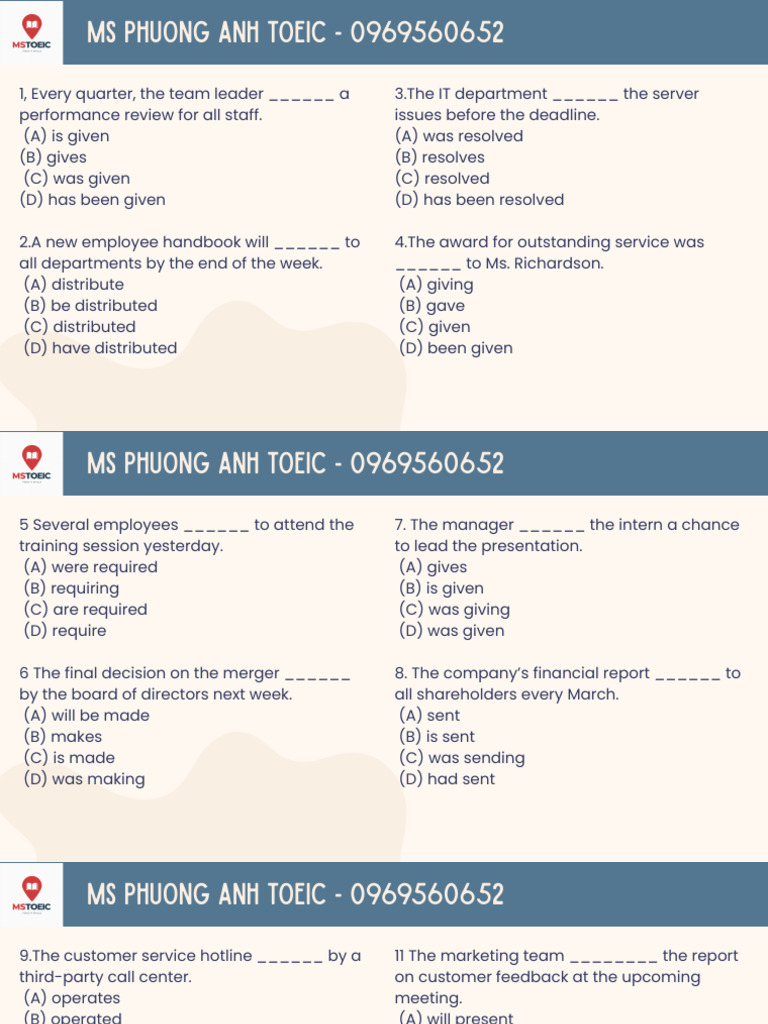 TOEIC Practice Questions and Answers | PDF