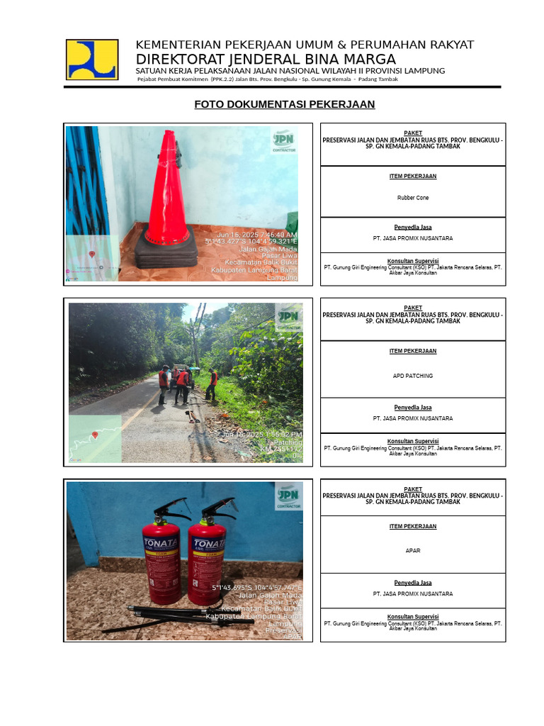 Dokumentasi Preservasi Jalan Bengkulu | PDF
