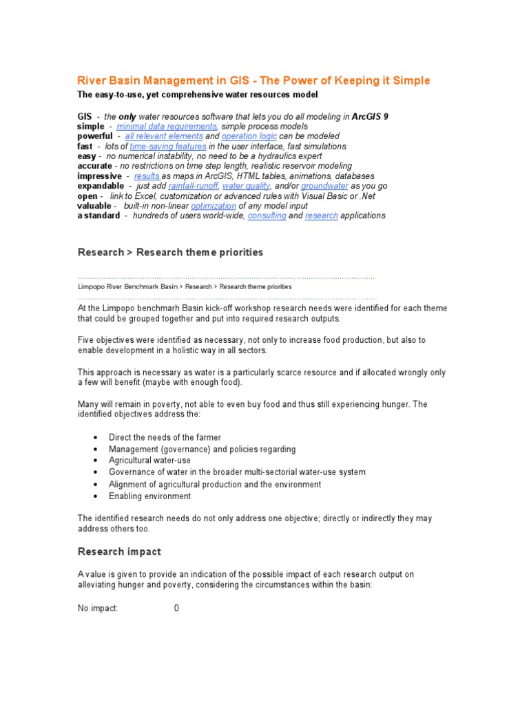 River Basin Management in GIS | PDF | Water Resources | Water Use