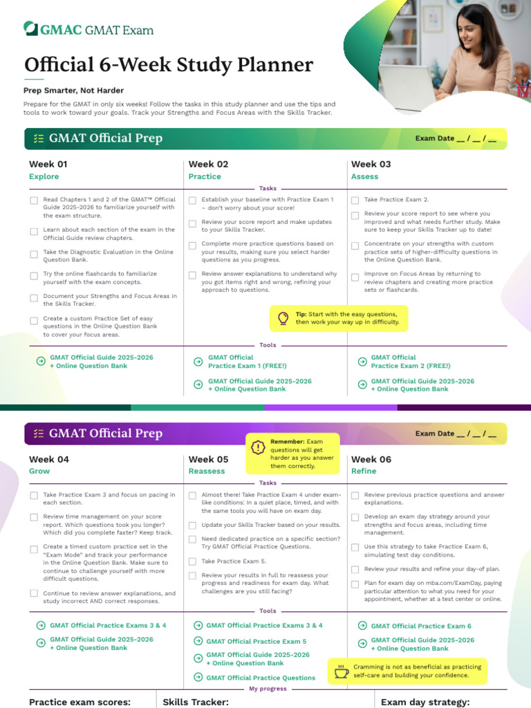 Official 6-Week Study Planner | PDF | Graduate Management Admission ...