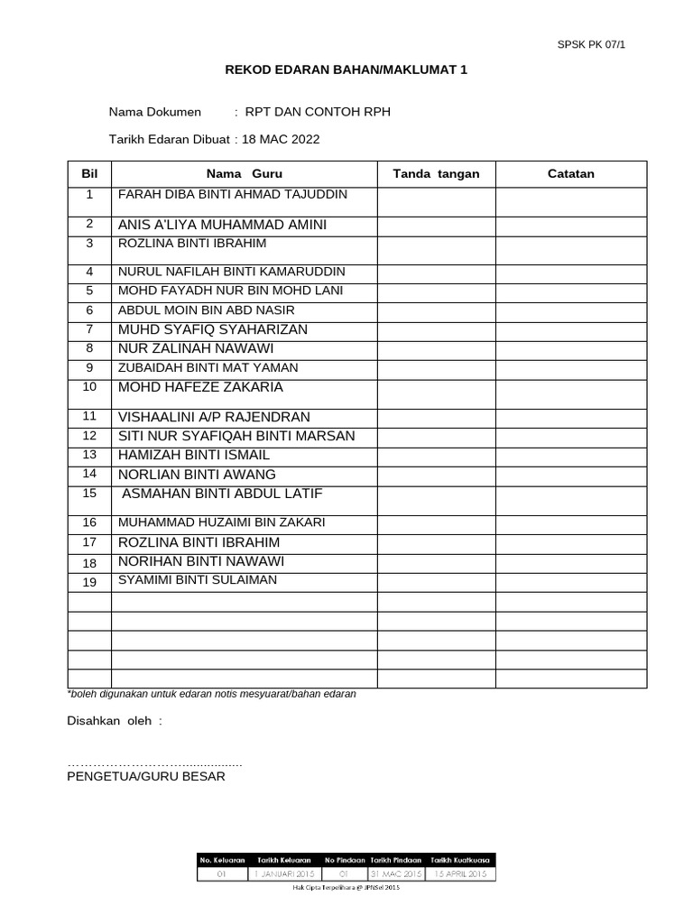 Rekod Edaran 1 2021 | PDF