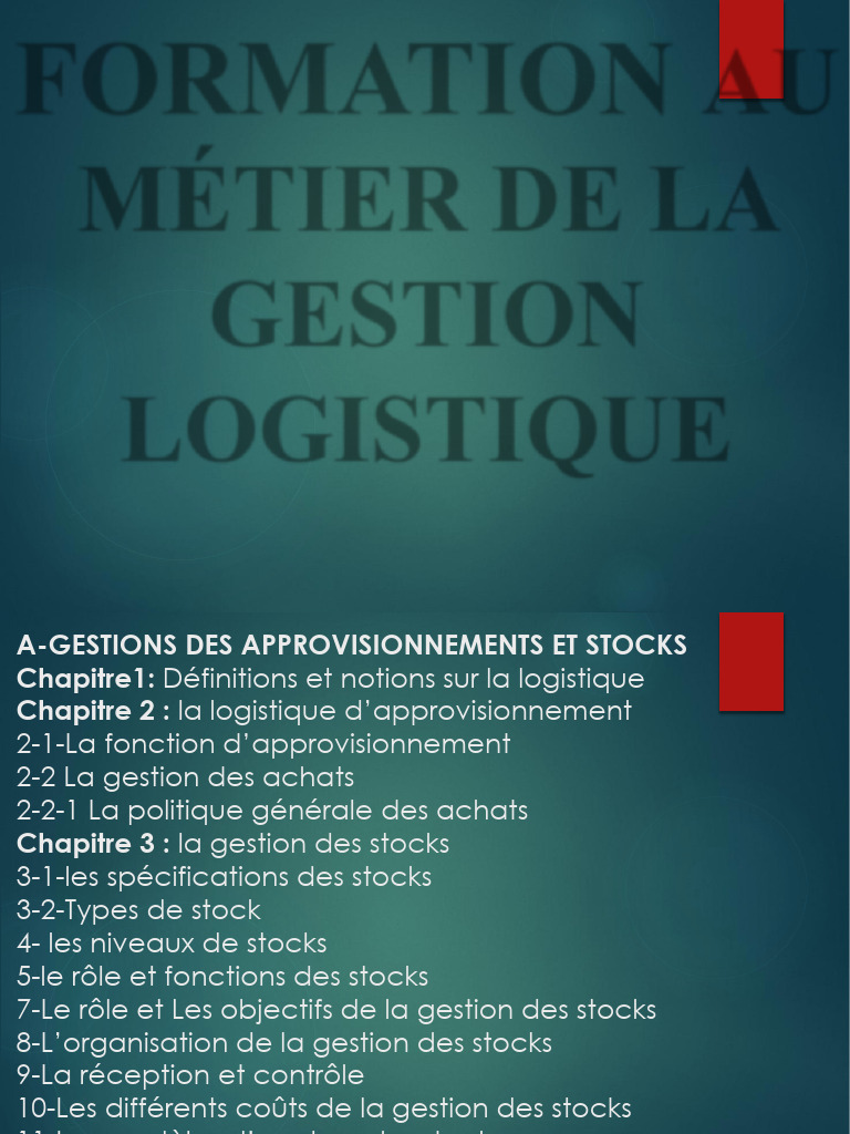 Gestion des Stocks et Logistique Efficace | PDF | Logistique | Stock