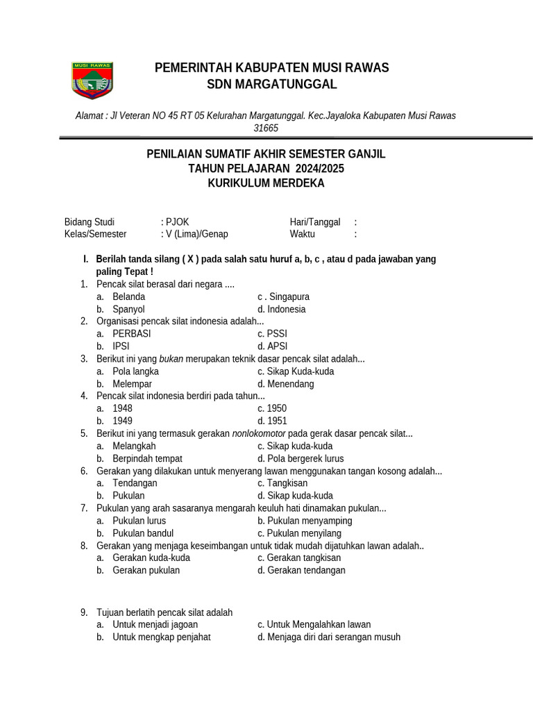 Soal Sumatif Kelas 5 Genap Pdf