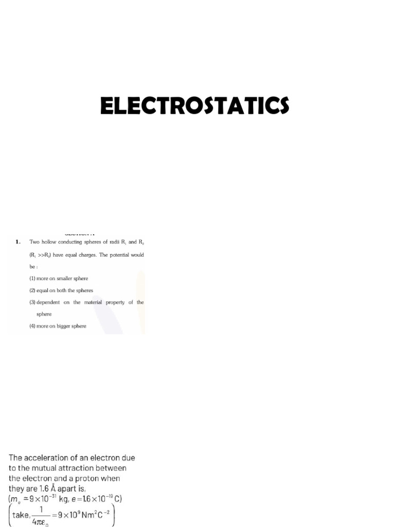 Electrostatics 1 | PDF