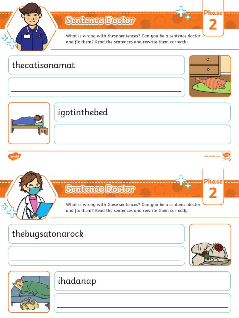 Fixing Sentences Activity | PDF