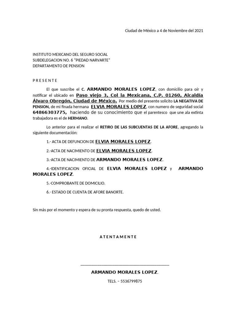 Solicitud Del Imss | PDF