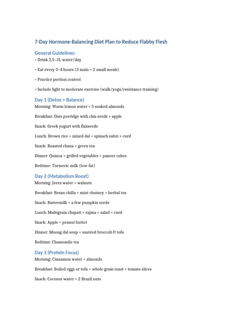View of Hormone Balancing Weekly Diet Plan | PDF | Lunch | Chutney
