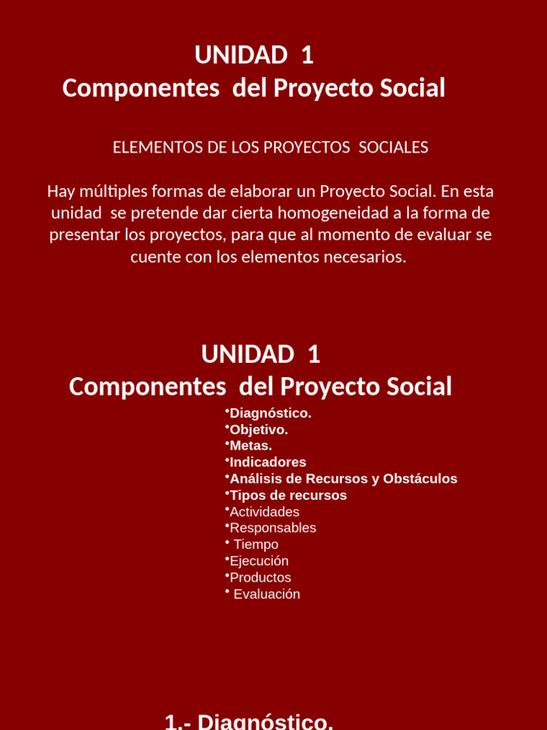 Componentes Del Proyecto Social | PDF | Presupuesto