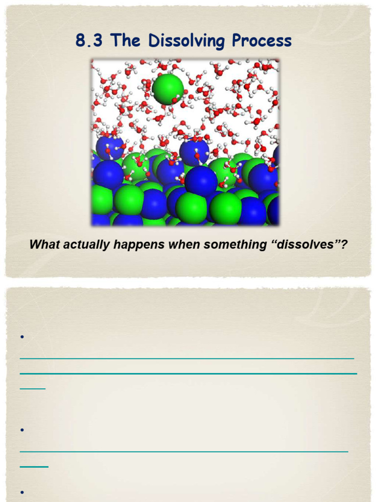 Understanding the Dissolving Process | PDF | Solvation | Chemical Polarity