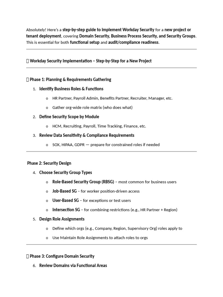 Workday Security Implementation Guide | PDF | Information Technology ...