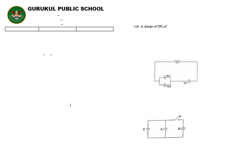 Physics Exam Paper Class XII 2025-26 | PDF | Capacitor | Capacitance