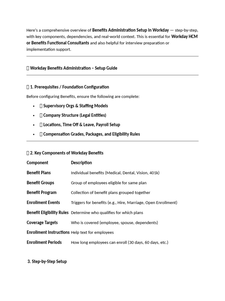 Workday Benefits Administration Setup Guide | PDF | Employment | Human ...