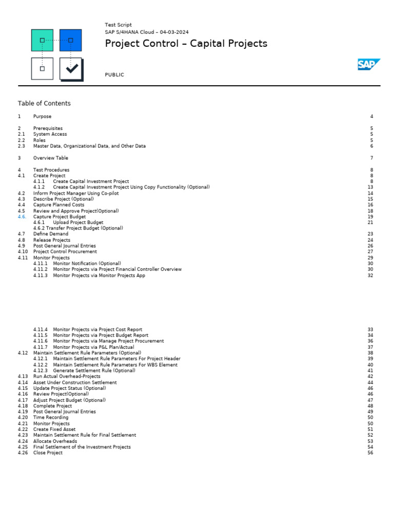 Capital Project Control Test Procedures | PDF | Comma Separated Values ...