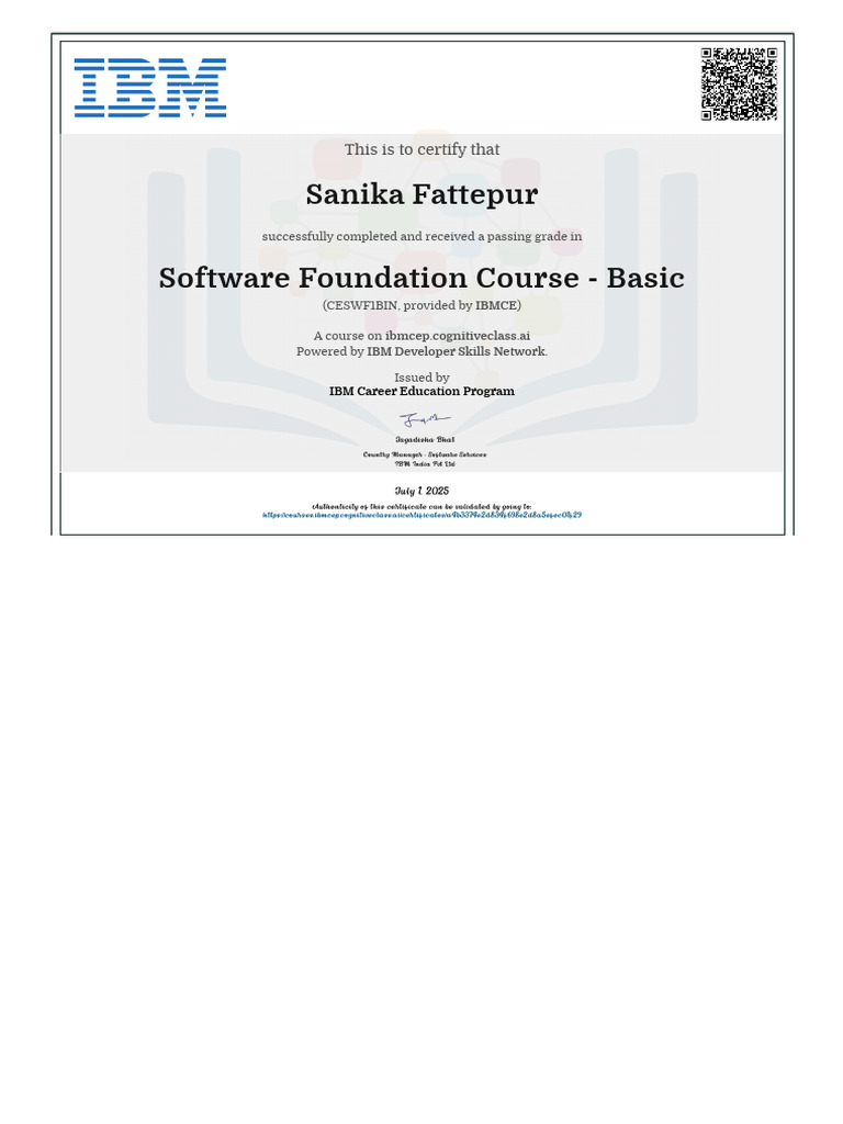 Certificate of Completion: Software Foundation | PDF