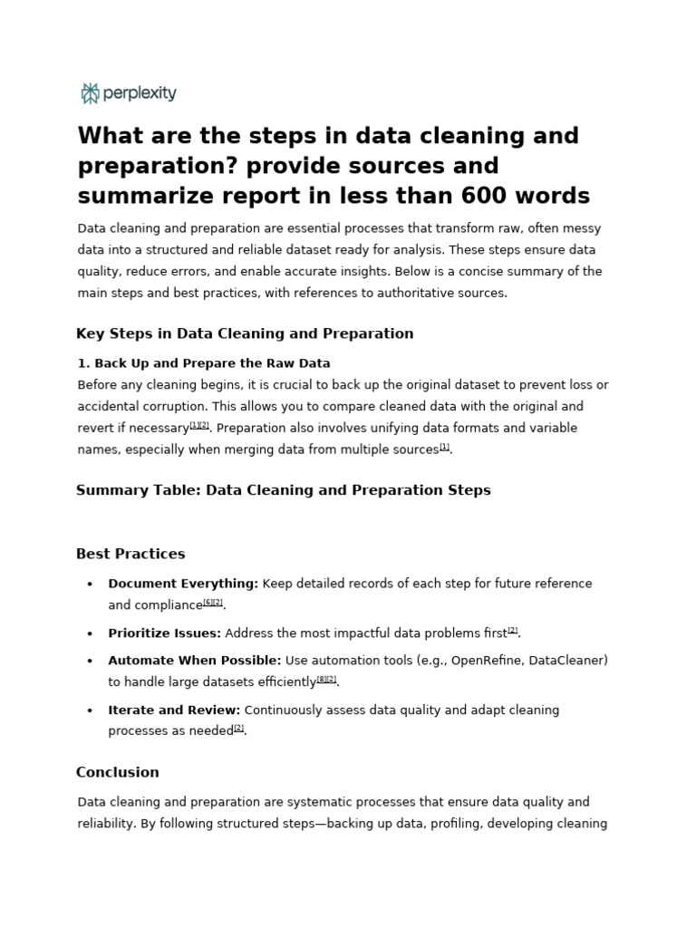 What Are The Steps in Data Cleaning and Preparatio | PDF