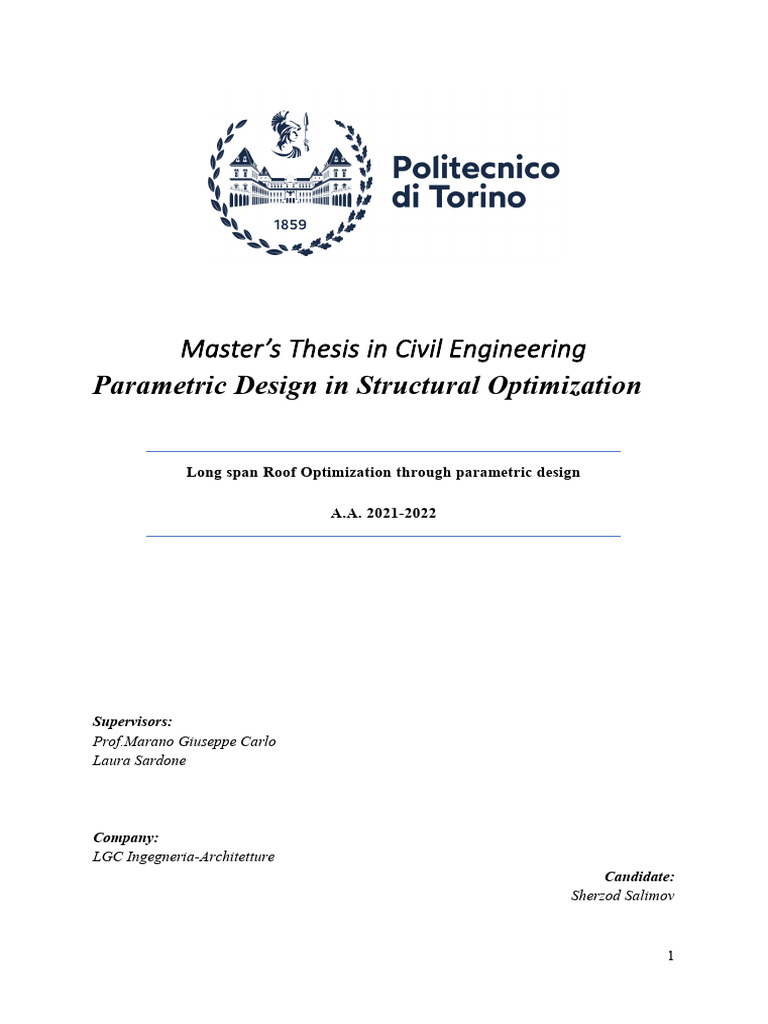 Long Span Roof Optimization Thesis | PDF | Mathematical Optimization ...